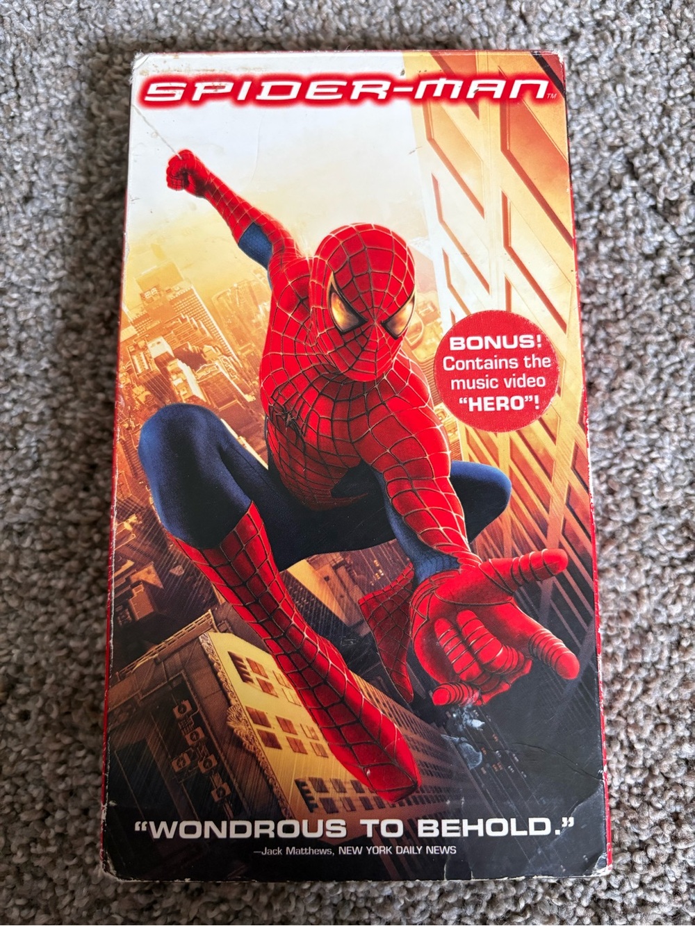 Spider-Man VHS Movie with "Hero" Music Video Bonus